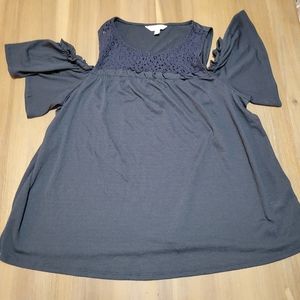 Lc lauren Conrad off shoulder black top size xl
